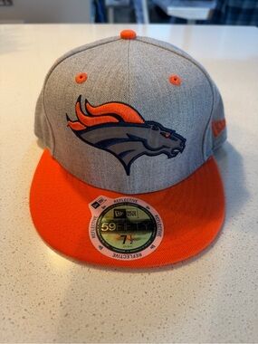 New Era Gray and Orange Denver Broncos Fitted Hat